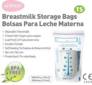 Túi trữ sữa Unimom Compact không BPA - 30 túi 210 ml