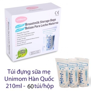 Túi trữ sữa Unimom Compact không BPA - 60 túi 210 ml UM870268