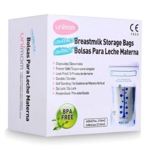 Túi trữ sữa Unimom Compact không BPA - 60 túi 210 ml UM870268