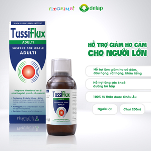 Tussiflux Adult – Hỗ trợ giảm ho, giảm đau rát họng cho người lớn