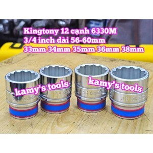 Tuýp 33mm loại 3/4 Kingtony 633033M ngắn 12 cạnh màu trắng