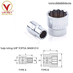 Tuýp bông Toptul BAEB1213