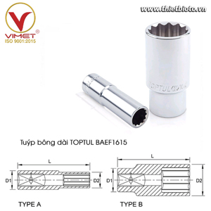 Tuýp bông Toptul BAEF1615