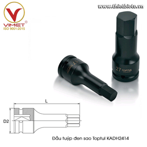 Tuýp đầu vít lục giác đen 3/4 inch Toptul KADH2414