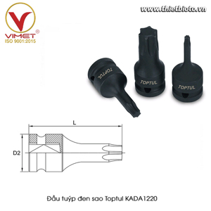 Tuýp đầu vít sao đen 3/8 inch Toptul KADA1220