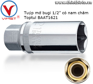 Tuýp mở bugi có nam châm Toptul BAAT1621 (1/2″ Dr. x 21mm)