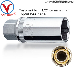 Tuýp mở bugi có nam châm Toptul BAAT1616 (1/2″ Dr. x 16mm)