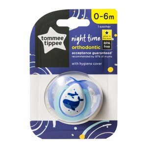 Ty ngậm dạ quang cho bé Tommee Tippee Night Time - 0-6 tháng, vỉ 1 cái