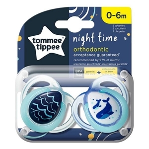 Ty ngậm dạ quang cho bé Tommee Tippee - 0-6 tháng, vỉ 2 cái