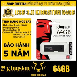 USB 3.0 Kingston DataTraverler 100 G3 64 GB