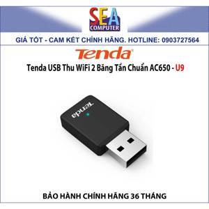 USB thu Wifi Tenda U9 Mini Không Anten, chuẩn AC 650Mbps – 2 băng tần