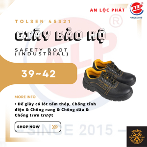 Giày bảo hộ cổ thấp size 39 công nghiệp Tolsen 45321