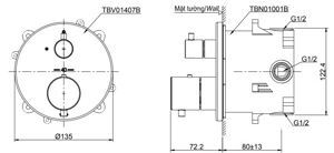 Van điều chỉnh nhiệt độ Toto TBV01407B/TBN01001B