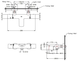 Van điều chỉnh nhiệt độ Toto TBV01402B