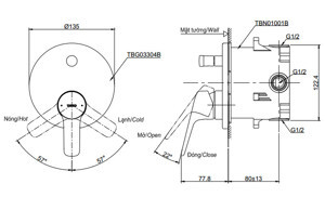 Van gật gù Toto TBG01304B/TBN01001B
