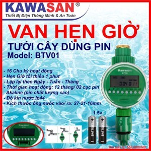 Van hẹn giờ tưới cây dùng Pin BTV01