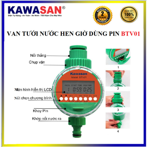 Van hẹn giờ tưới cây dùng Pin BTV01