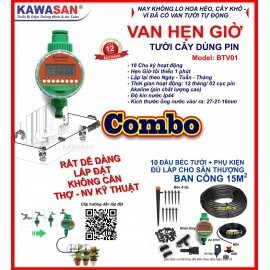 Van hẹn giờ tưới cây dùng Pin BTV01