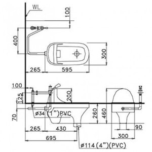 Van xả cầu xổm Caesar BF449