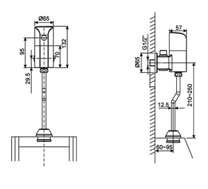 Van xả tiểu cảm ứng gắn tường Selectronic WF-8834