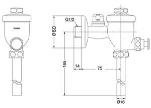 Van xả tiểu nam Toto DU601S