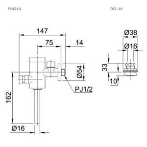 Van xả tiểu nam Toto TX501U/T62-16