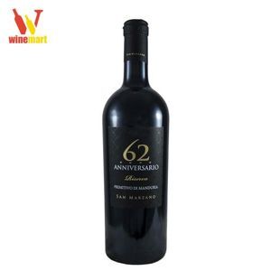 Vang đỏ 62 Anniversario Primitivo di Manduria 14,5% (Ý)