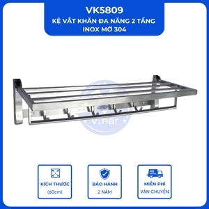 Vắt khăn inox 2 tầng Eco 304-VK5809 60 x 18 x 23 cm