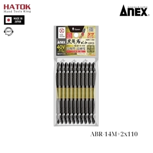 Vỉ 10 mũi vặn vít 2 đầu có từ tính Anex ABR-14M+2x110