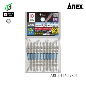 Vỉ 10 mũi vít 2 đầu +2x65mm Anex ARHS-14M+2x65