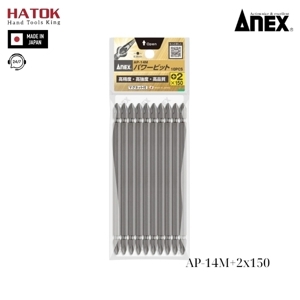 Vỉ 10 mũi vít 2 đầu có từ tính Anex AP- 14M+2x150