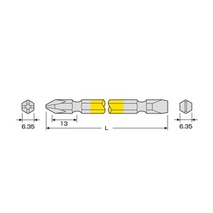 Vỉ 2 mũi vít 2 đầu +2-6x300mm Anex ACPM-2300