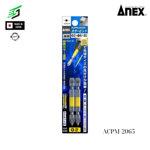 Vỉ 2 mũi vít 2 đầu +2-6x65mm Anex ACPM-2065