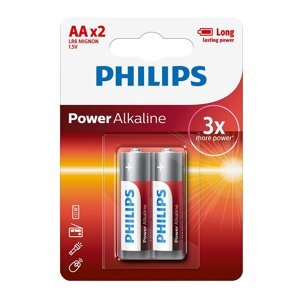 Vỉ 2 viên pin AA Alkaline Philips LR6P2B/97