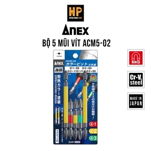 Vỉ 5 mũi vít 2 đầu bake Anex ACM5-02