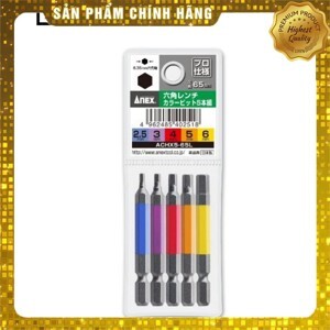 Vỉ 5 mũi vít đầu lục giác Anex ACHX5-65L