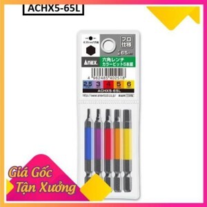 Vỉ 9 mũi vít đầu lục giác Anex ACHX9-65L