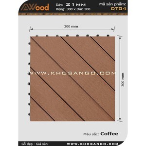 Vỉ gỗ nhựa lót sàn AWood DT04 Coffee