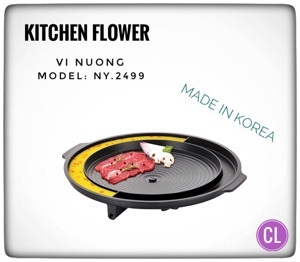 Vỉ nướng Kitchen Flower NY-2499 - nướng trên bếp gas, bếp cồn