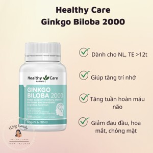 Viên bạch quả bổ não Healthy Care Gingko Biloba