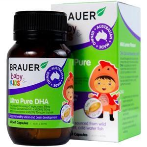 Viên bổ sung DHA cho bé Brauer Baby & Kids Ultra Pure DHA (7+ months) 60 viên