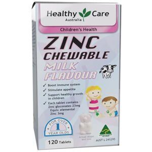 Viên bổ sung Kẽm Healthy Care ZinC cho bé 120 viên của Úc