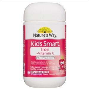 Viên bổ sung sắt cho bé Nature's Way Kids Smart Iron Chewable 50 viên