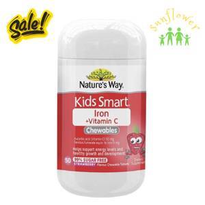 Viên bổ sung sắt cho bé Nature's Way Kids Smart Iron Chewable 50 viên