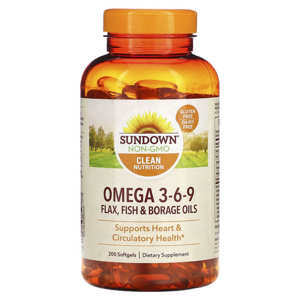 Viên dầu cá Omega 3-6-9 Sundown Naturals 200 viên của Mỹ