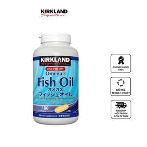 Viên dầu cá tốt cho tim mạch Kirkland Signature Fish Oil 1200mg Omega-3 180 viên