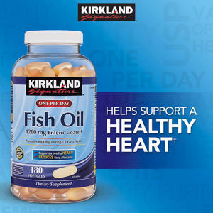 Viên dầu cá tốt cho tim mạch Kirkland Signature Fish Oil 1200mg Omega-3 180 viên