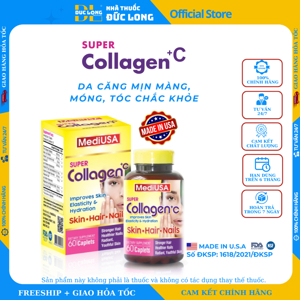 Viên giảm lão hoá , làm đẹp da Super Collagen + C - 250 viên