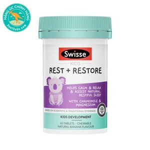 Viên hỗ trợ ngủ ngon cho trẻ Swisse Kids Rest & Restore 60 viên