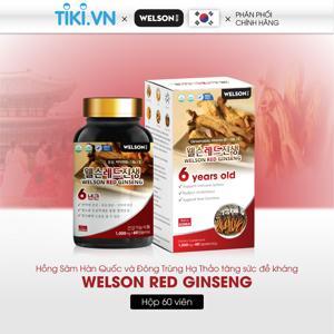 Viên hồng sâm bồi bổ sức khỏe Welson Red Ginseng, Hộp 60 viên